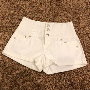 Brand new white high waisted shorts